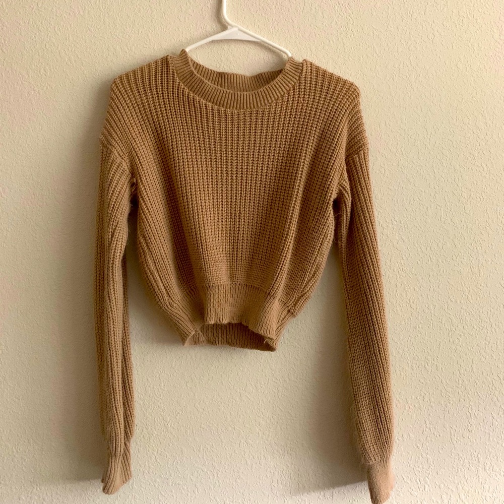 Beige, chunky knit, sweater